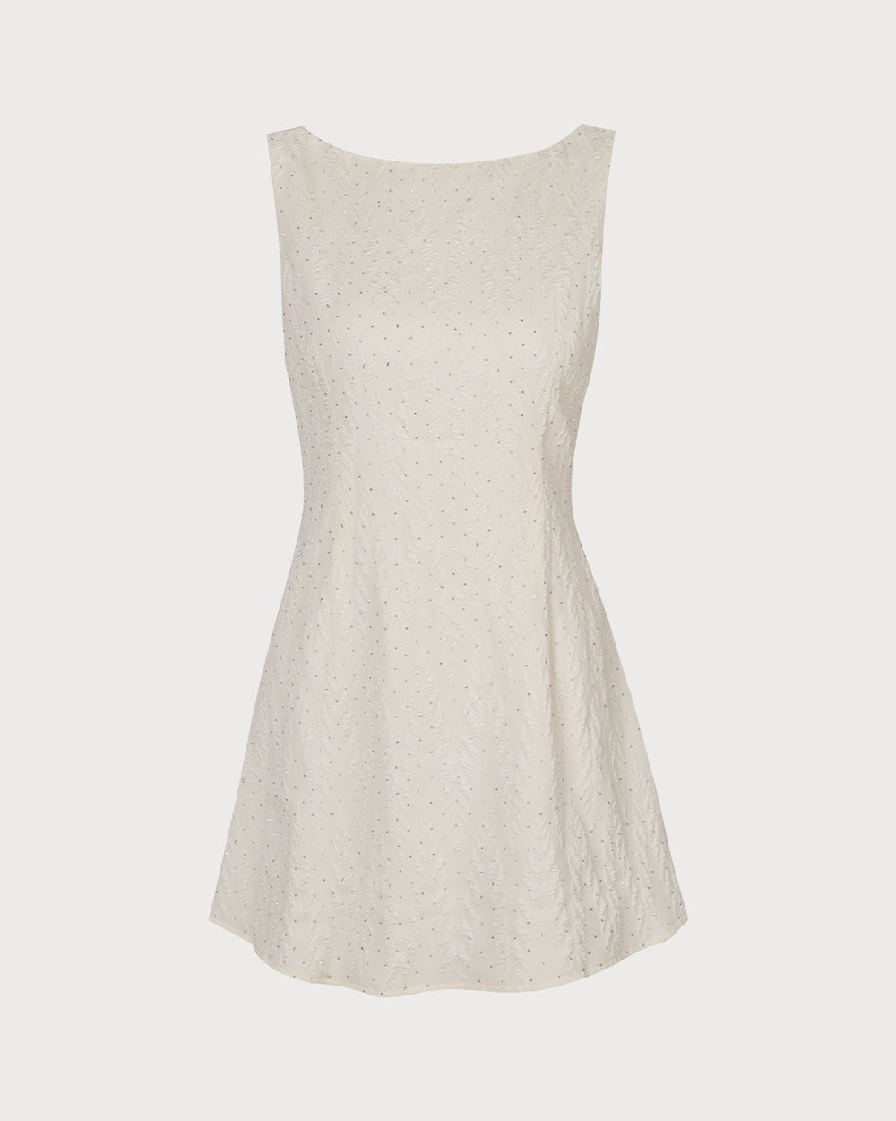 Isolde | Boat Neck Textured Mini Dress