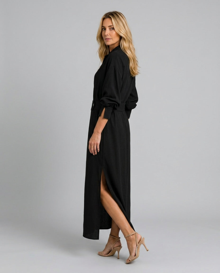 The Drape Belted Shirt Dress