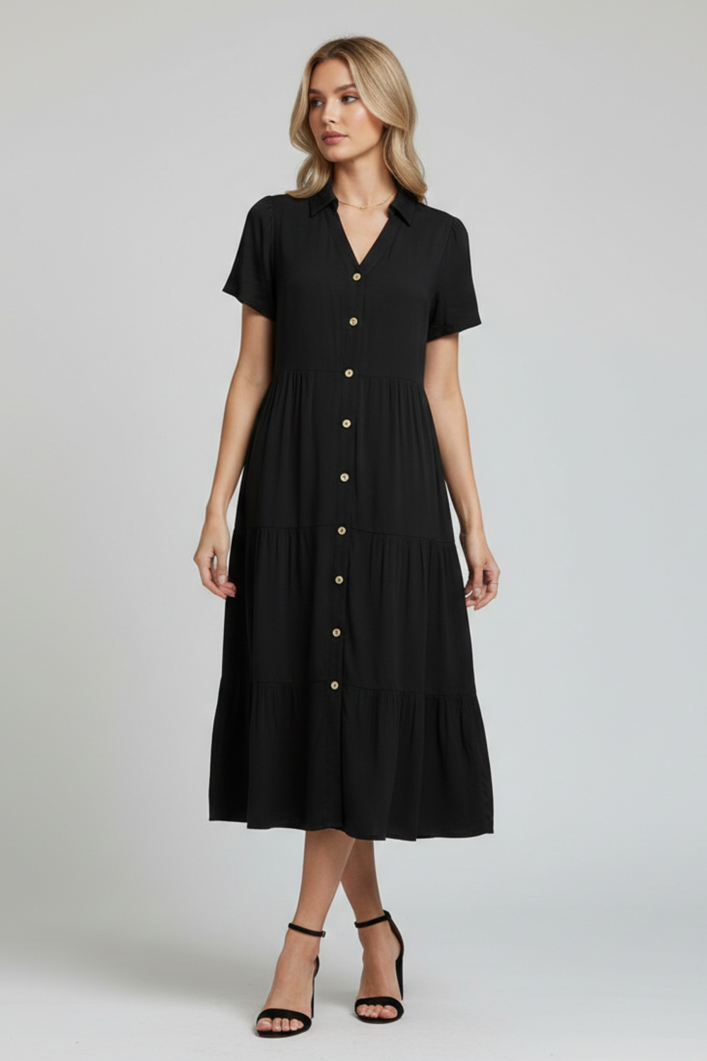 Amara | Midi Dress with Button-Front