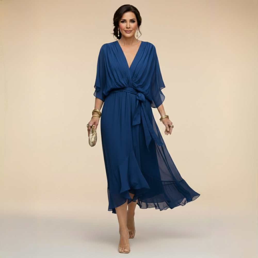 Senna | V-Neck Flowy Midi Dress