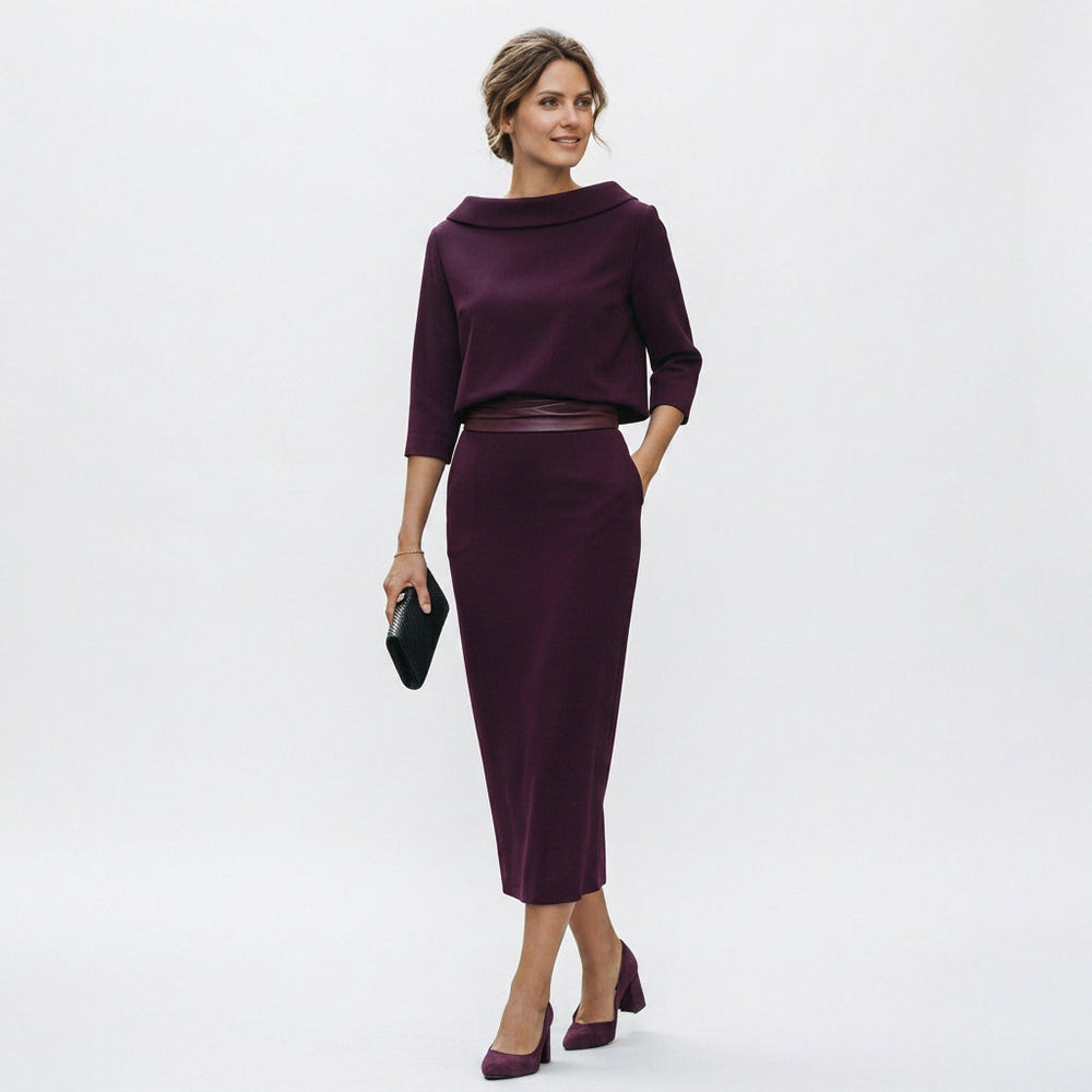 The Form Boat-Neck Skirt Set