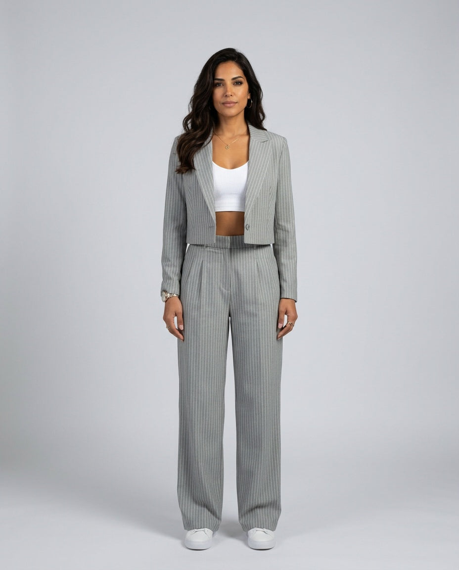 The Form Pinstripe Suit Set