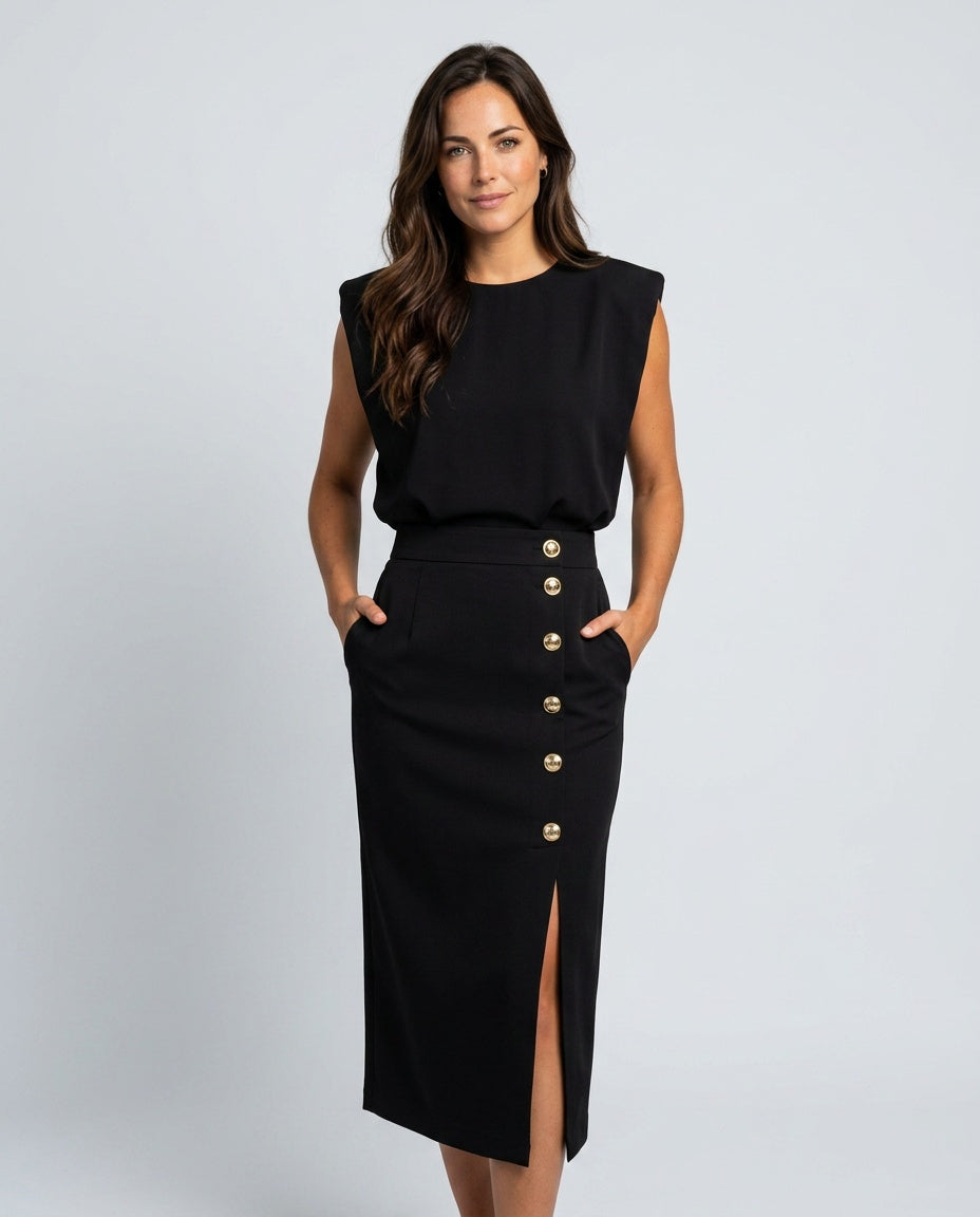 The Form Button-Front Dress