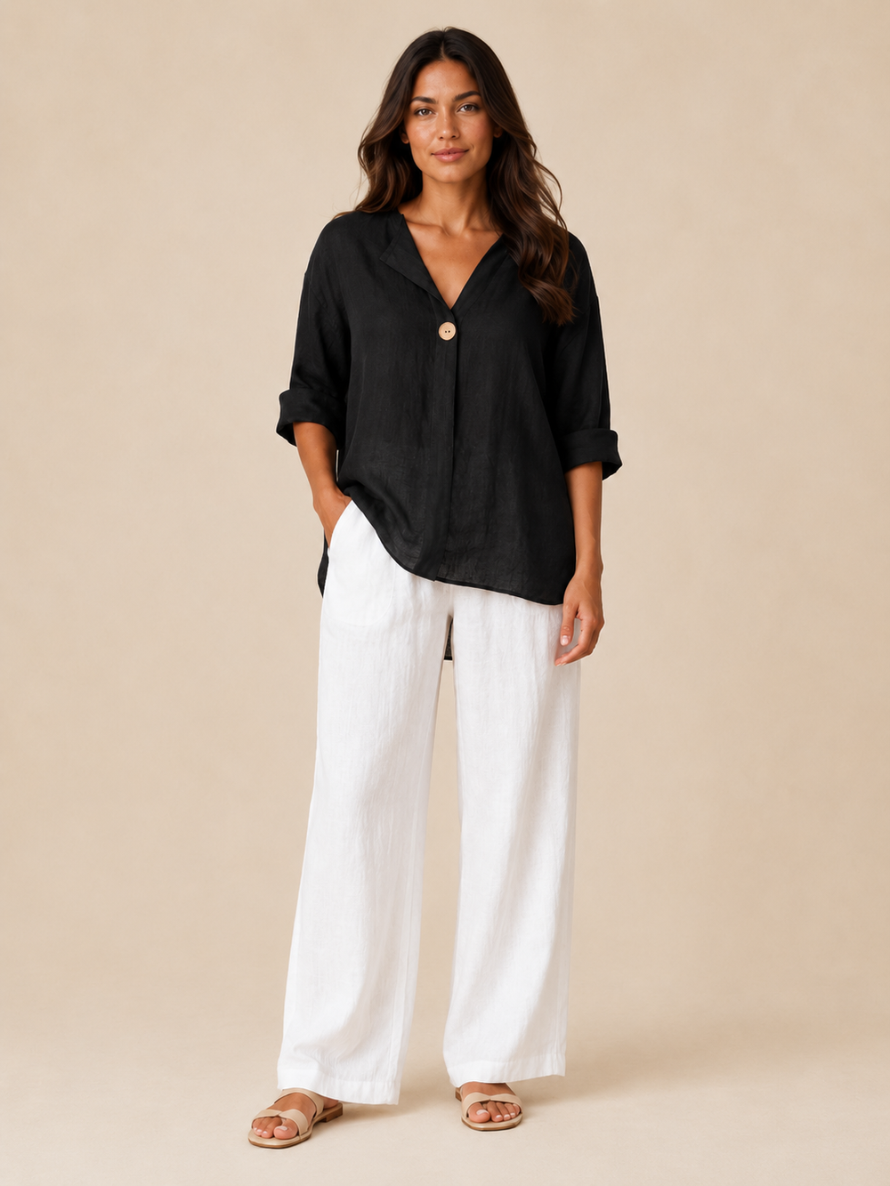 The Pure Linen-Look Blouse