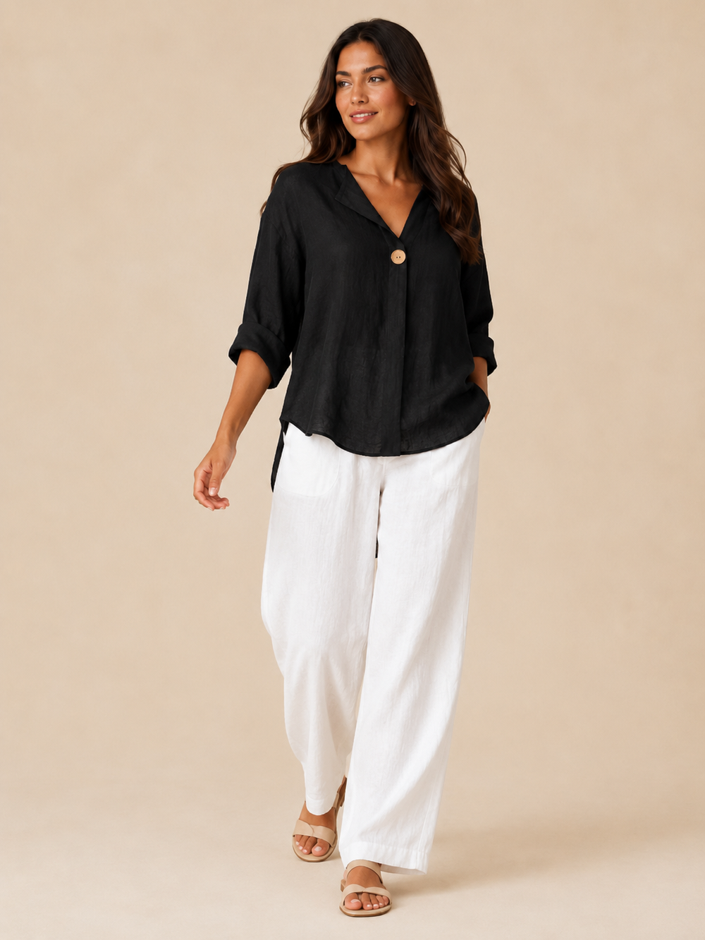The Pure Linen-Look Blouse