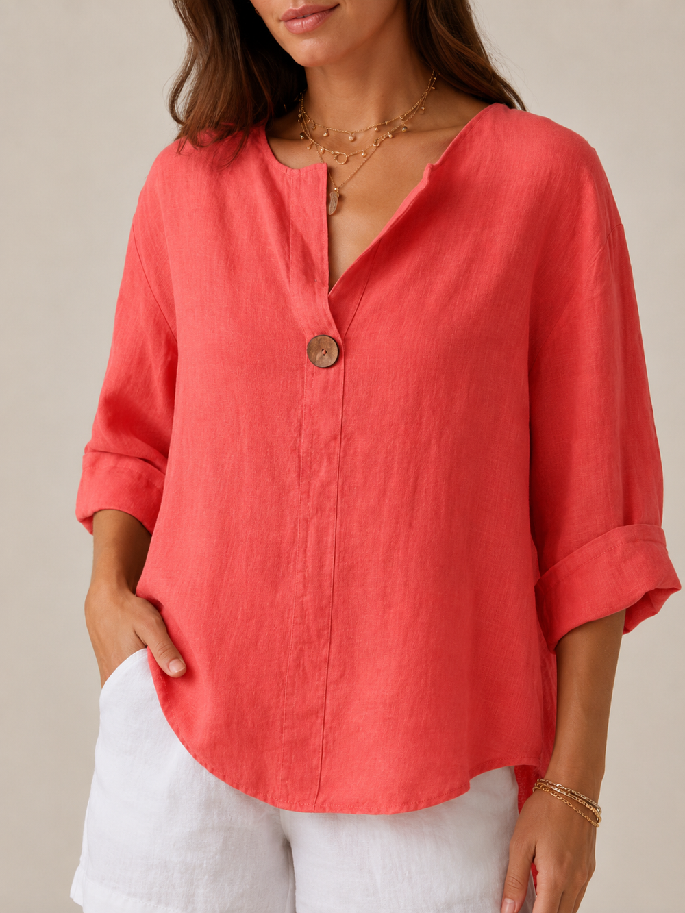 The Pure Linen-Look Blouse