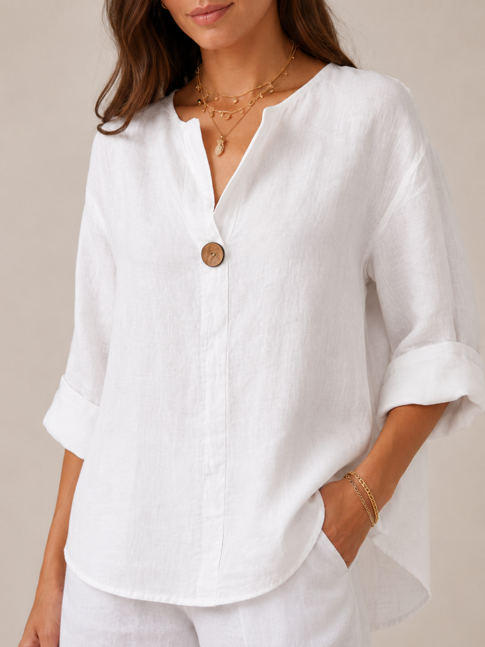 The Pure Linen-Look Blouse