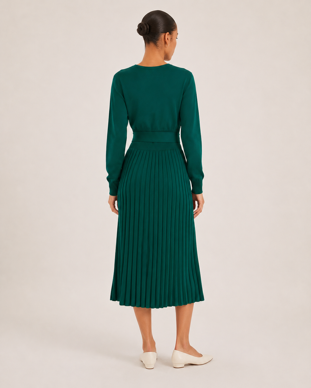 The Drape Pleated Midi Dress