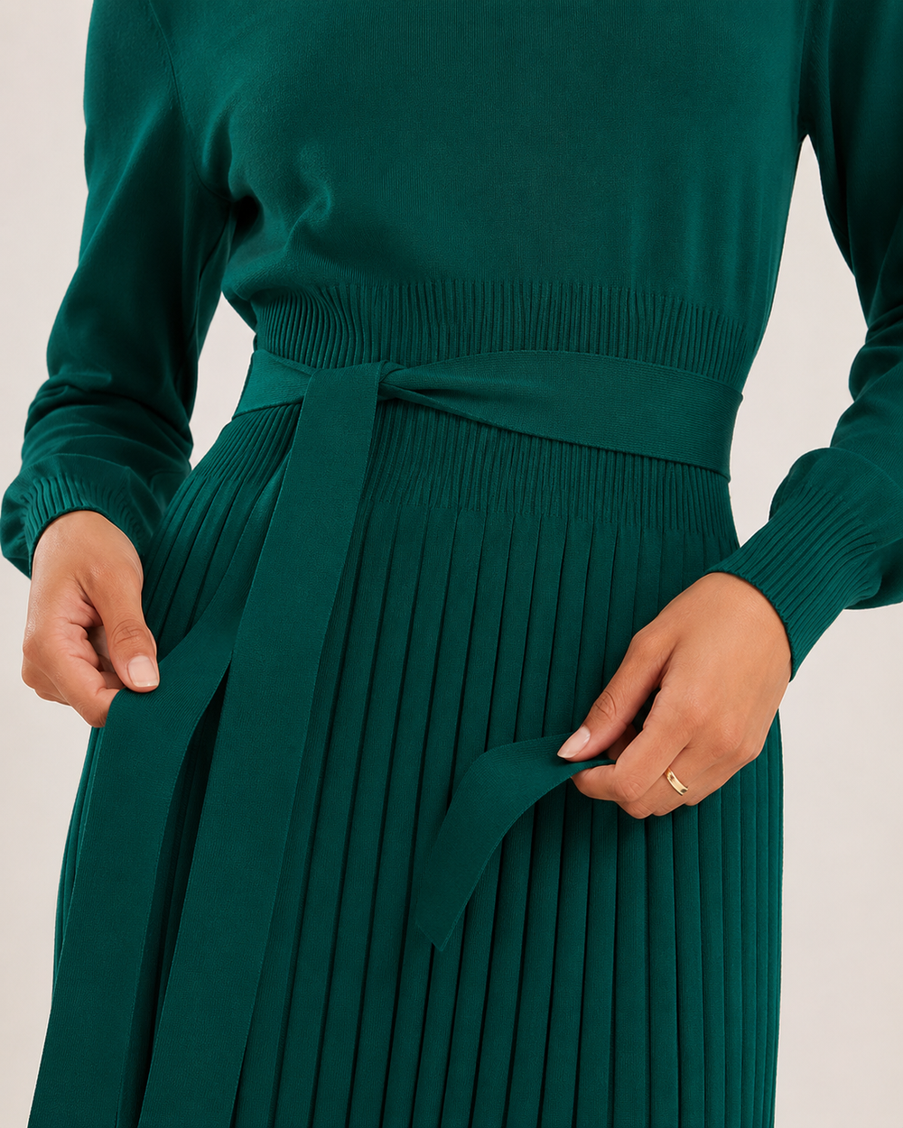 The Drape Pleated Midi Dress