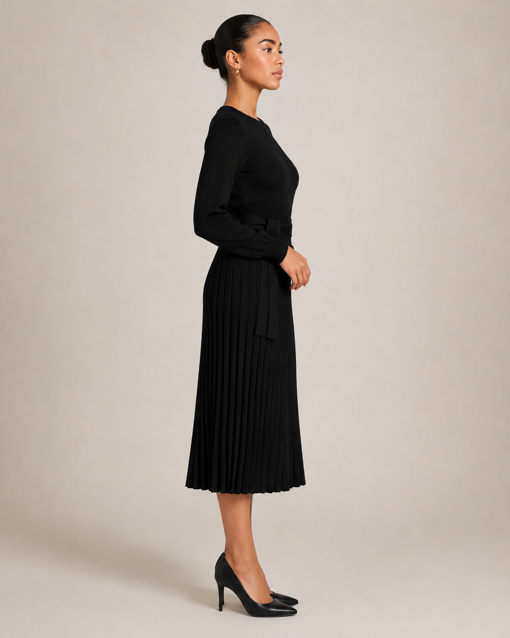 The Drape Pleated Midi Dress