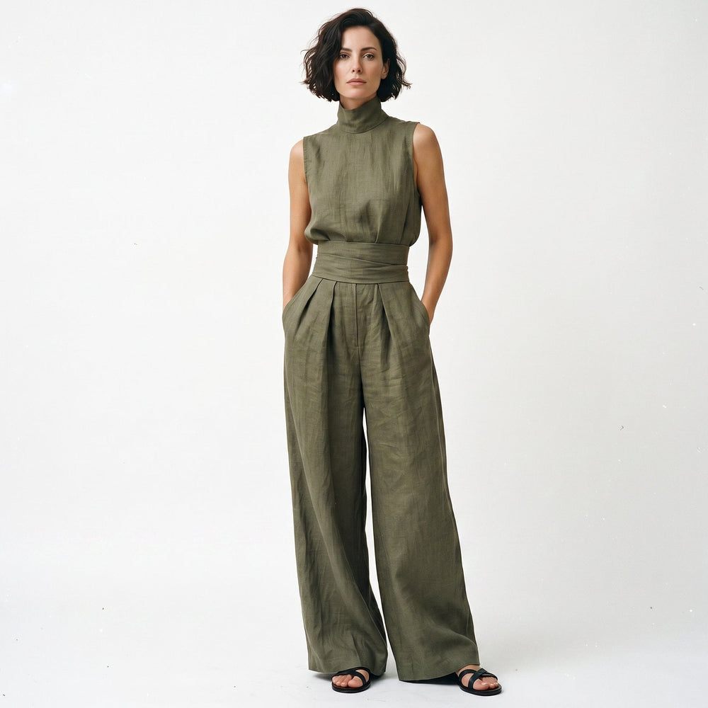 Juliette | Relaxed Minimalist Linen-Blend Blouse Set