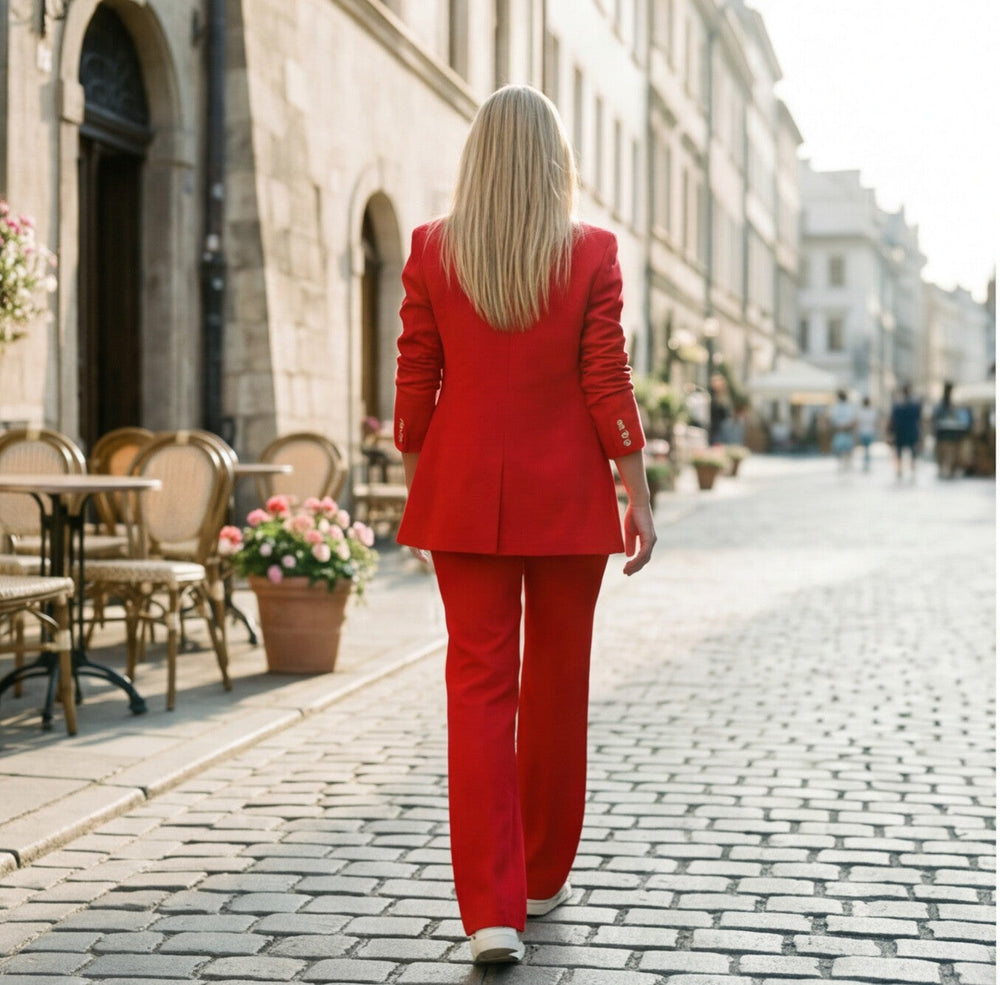 Orla | Long Jacket & Flared Pants Suit Set