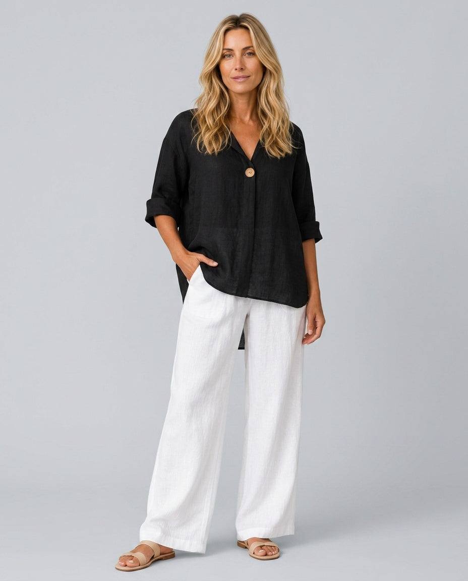 The Pure Linen-Look Blouse