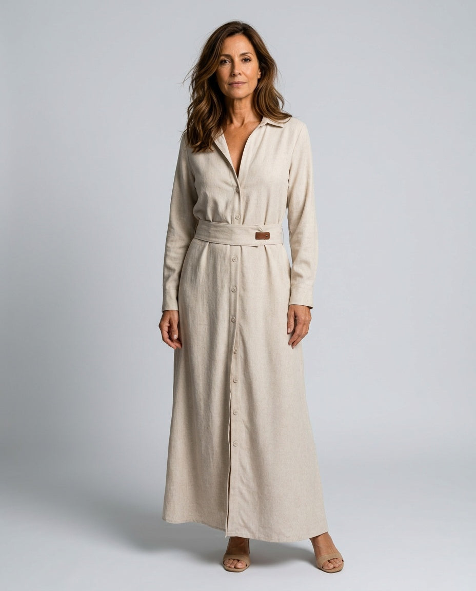 The Drape Belted Shirt Dress