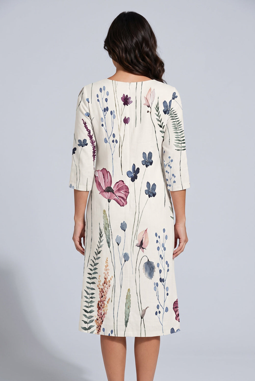 Xenia | Round Neck Short Sleeve Midi Dress
