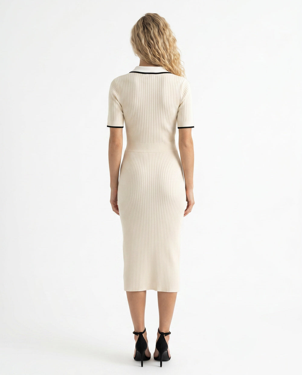 Gracine | Polo Collar Knitted Midi Dress