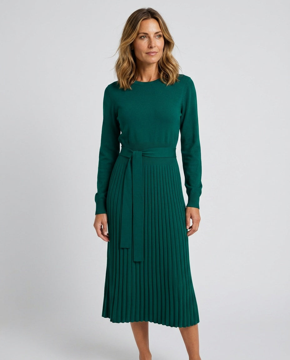 The Drape Pleated Midi Dress