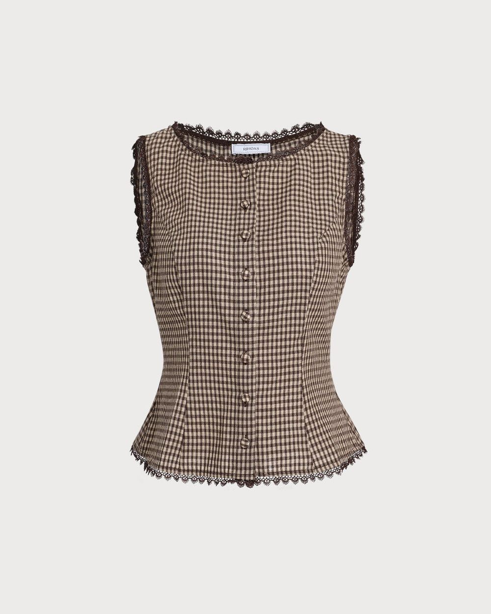 Edda | Plaid Single-Breasted Sleeveless Vest