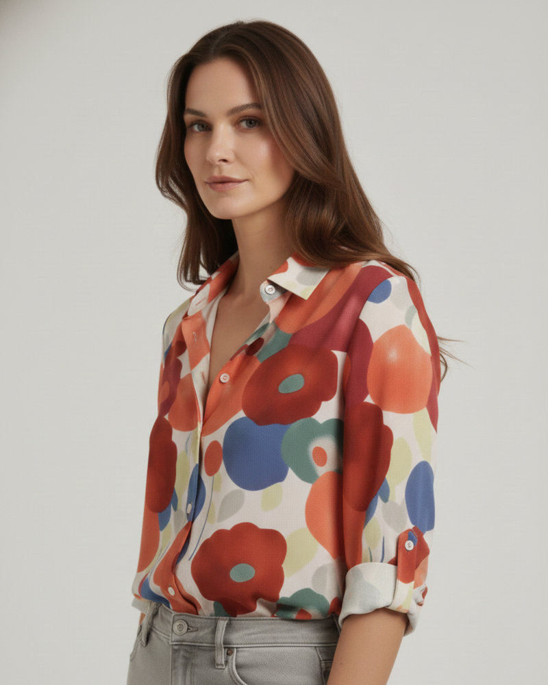 Aylin | Button Blouse with Floral Print