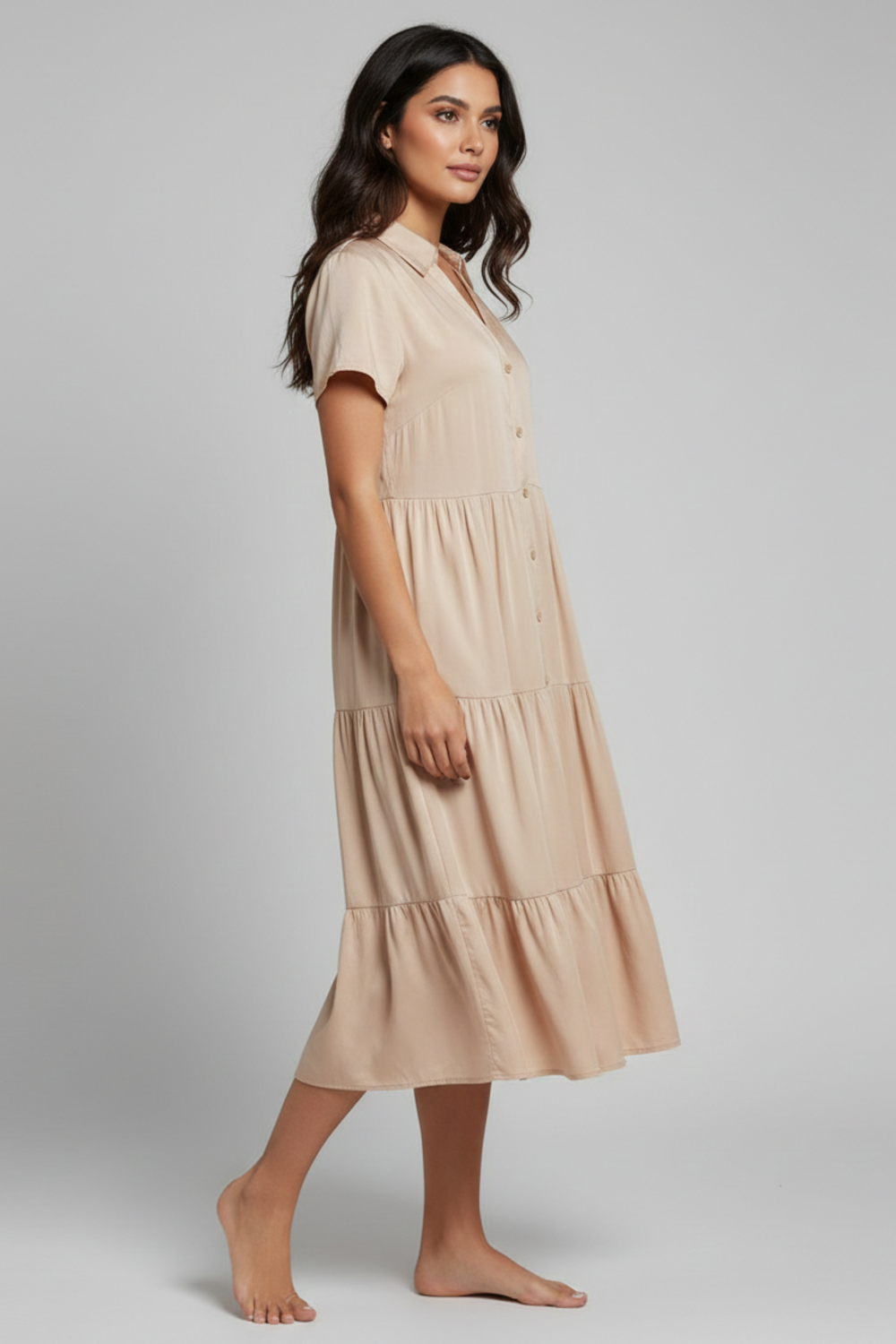 Amara | Midi Dress with Button-Front