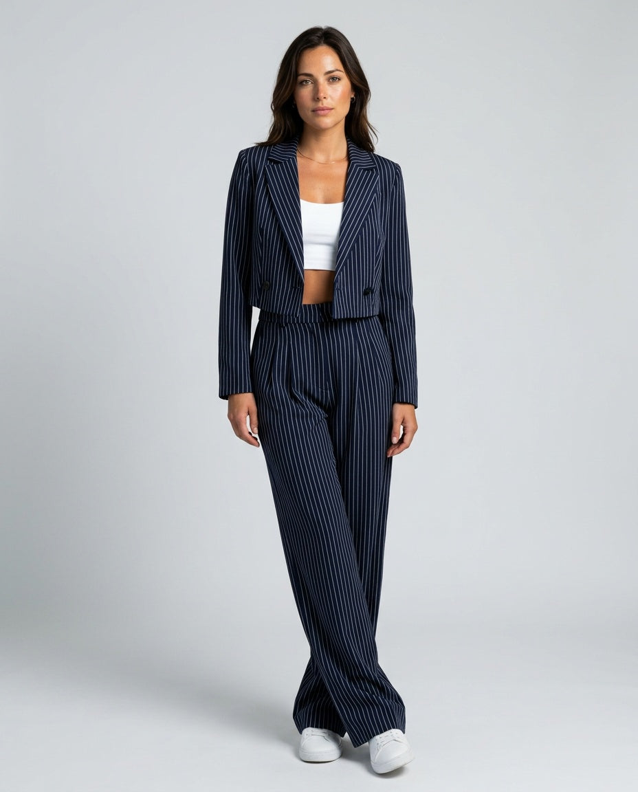 The Form Pinstripe Suit Set
