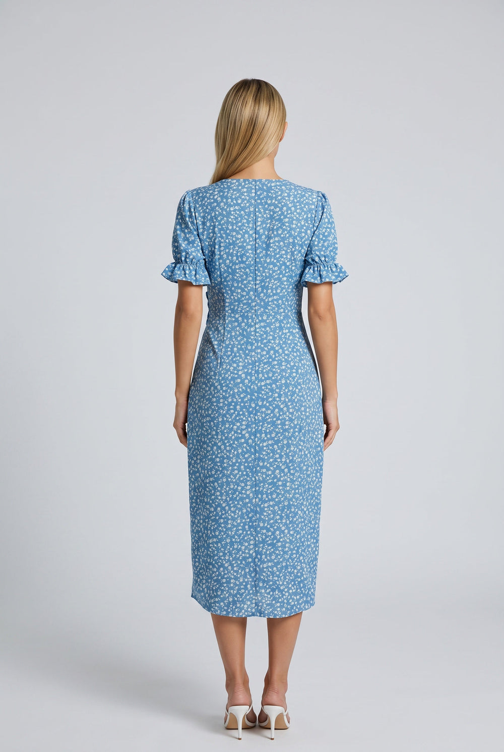 Greta | V-Neck Wrap Short Sleeve Midi Dress