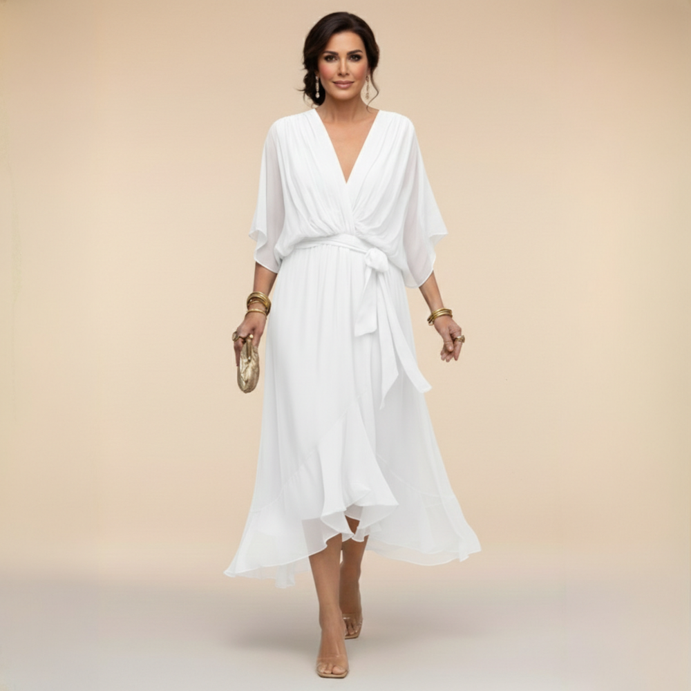 Senna | V-Neck Flowy Midi Dress