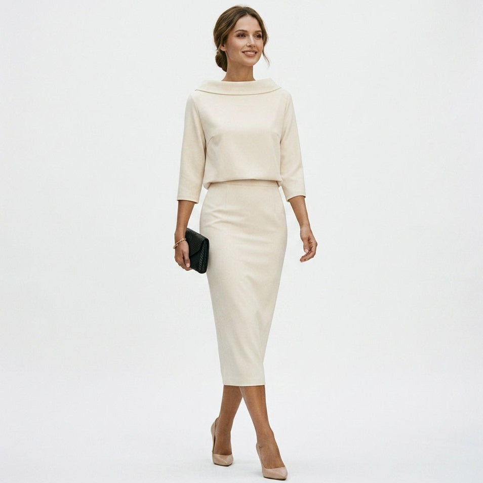 The Form Boat-Neck Skirt Set