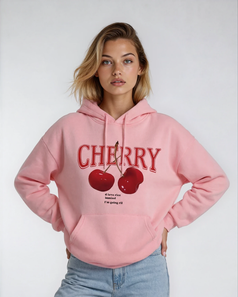 Megan | Printed Cherry Hoodie