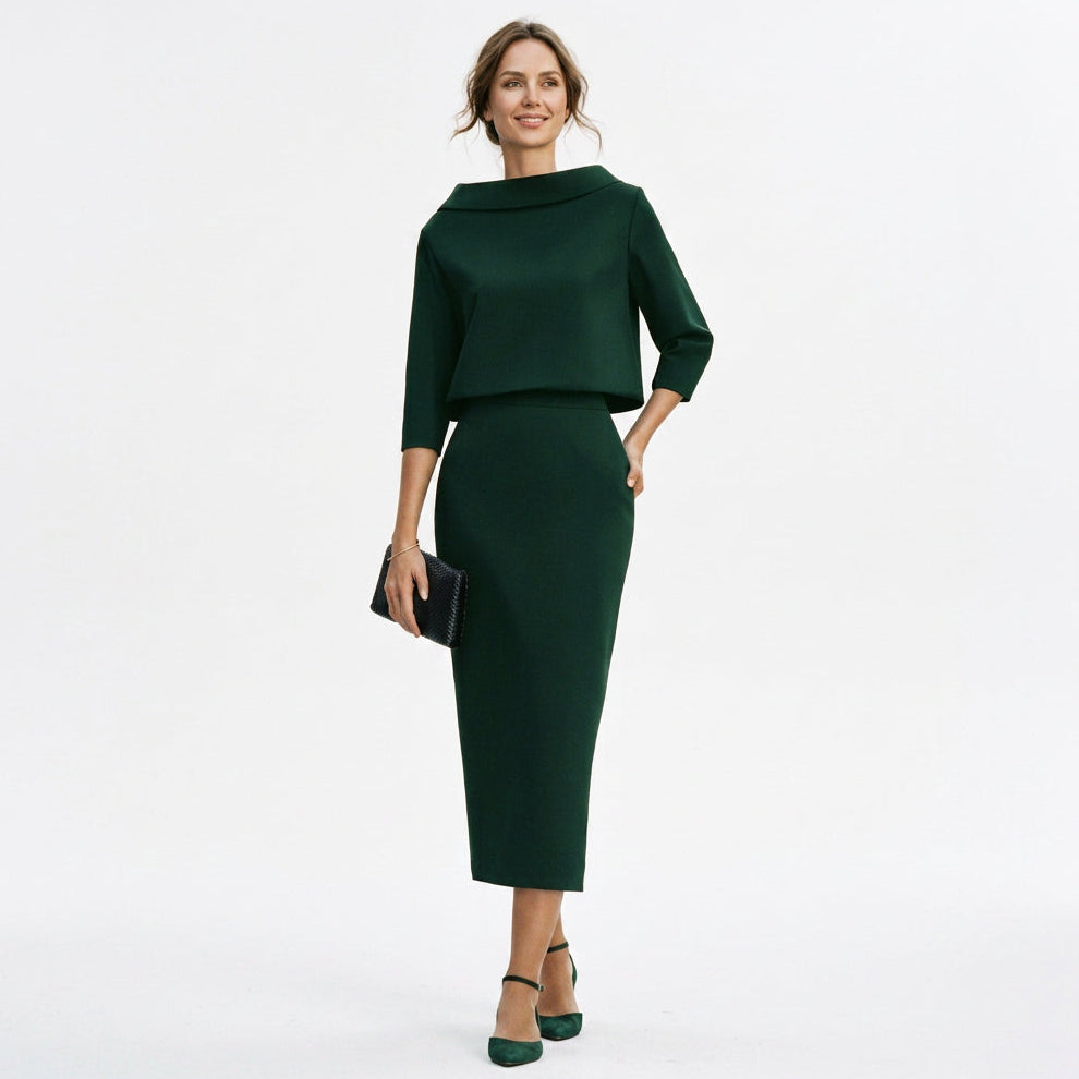 The Form Boat-Neck Skirt Set