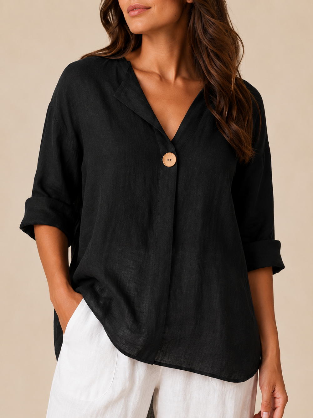 The Pure Linen-Look Blouse