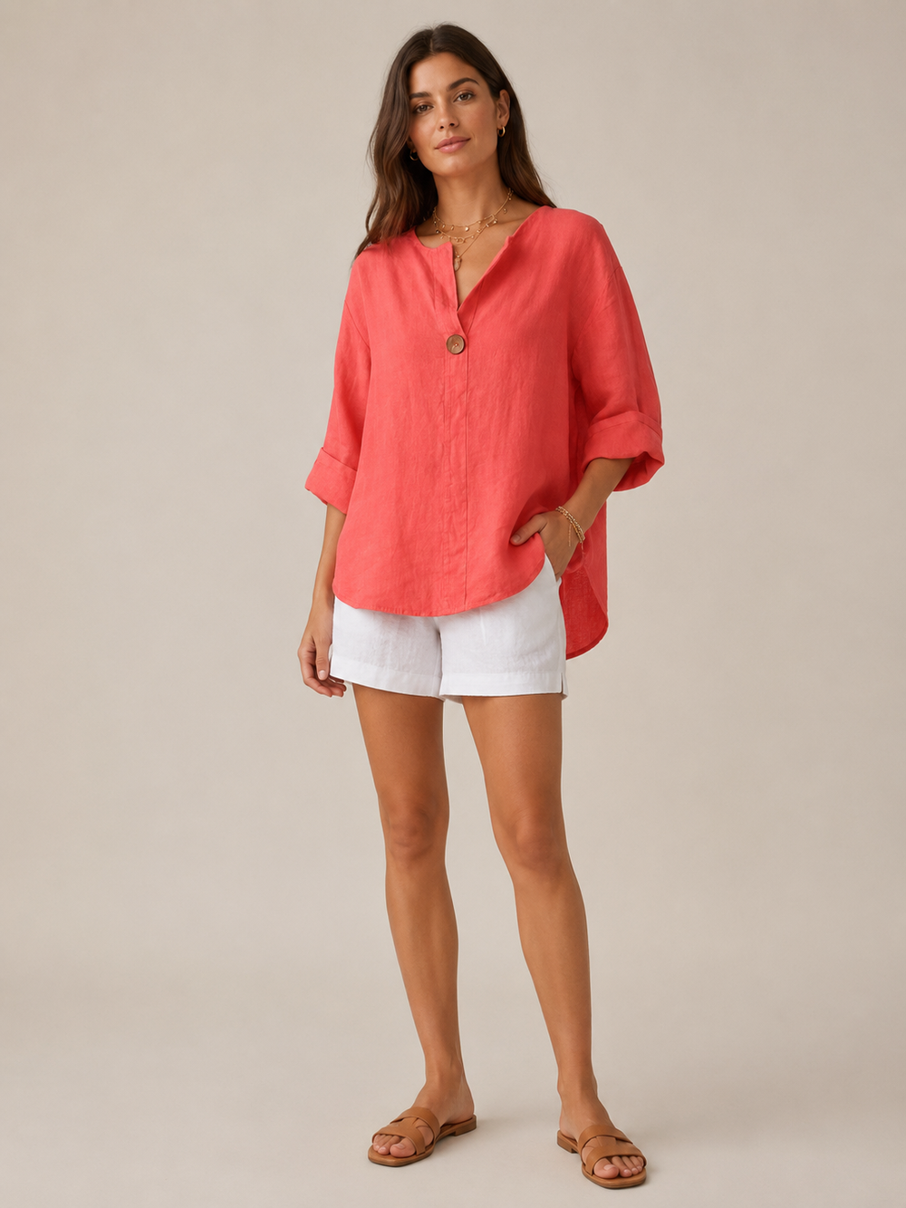 The Pure Linen-Look Blouse
