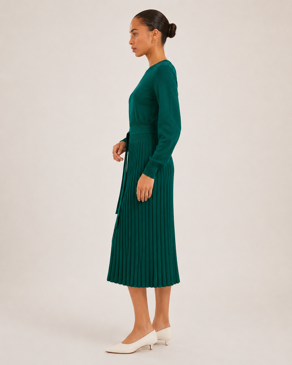 The Drape Pleated Midi Dress