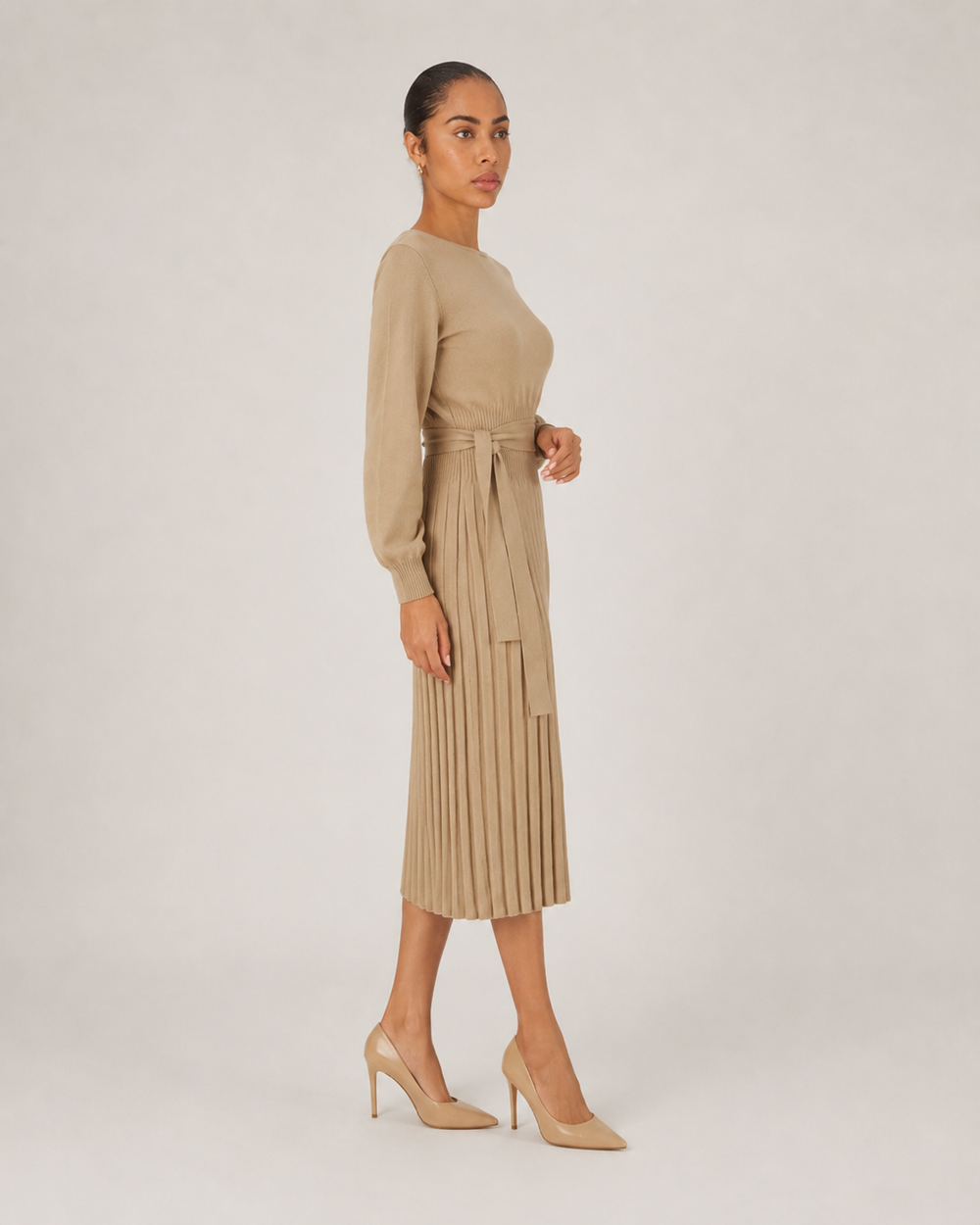 The Drape Pleated Midi Dress