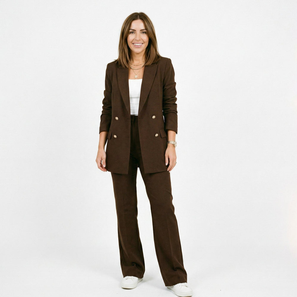 Orla | Long Jacket & Flared Pants Suit Set