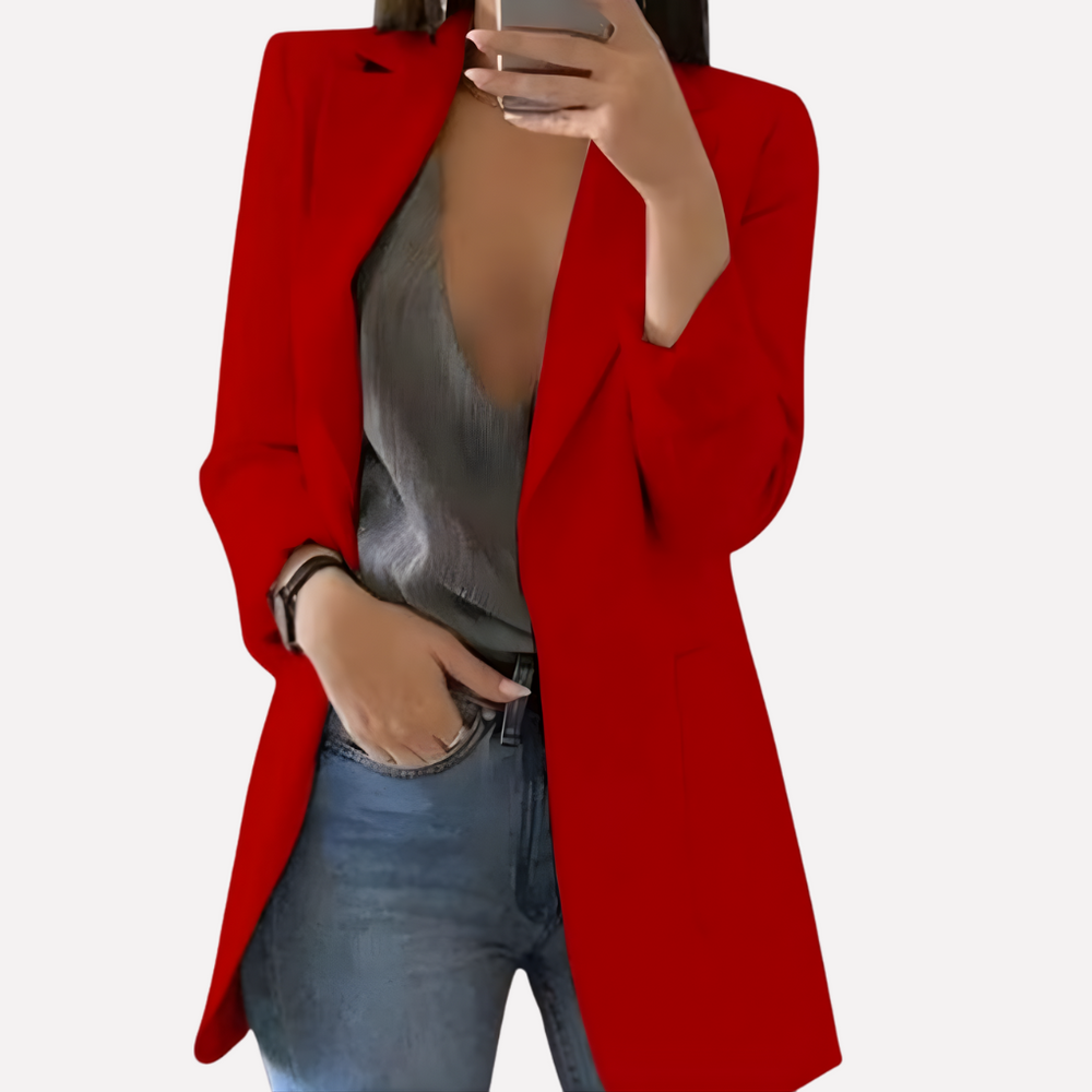 Seraphina | Long Front-Pocket Blazer