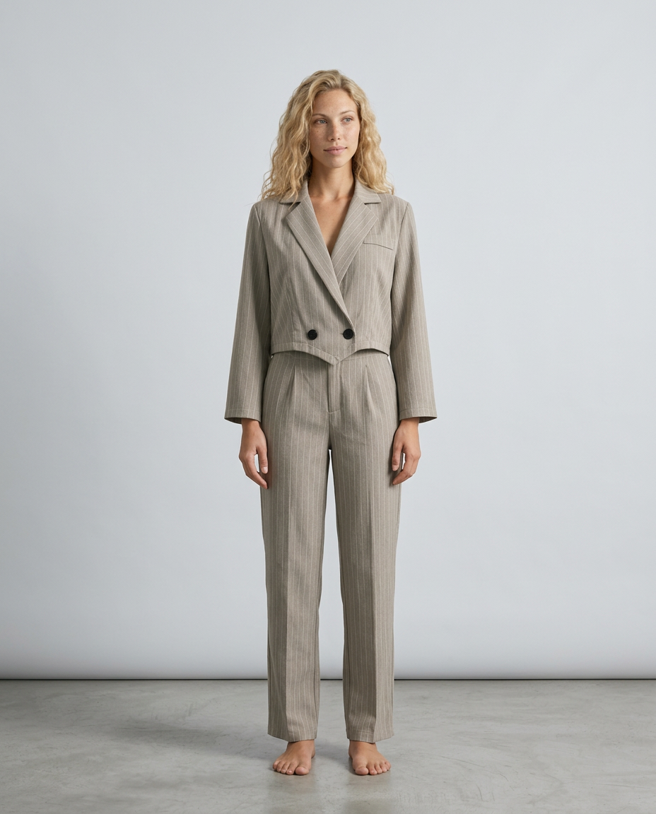 Stravelle | Striped Tailored Blazer & Trouser Two-Piece Set