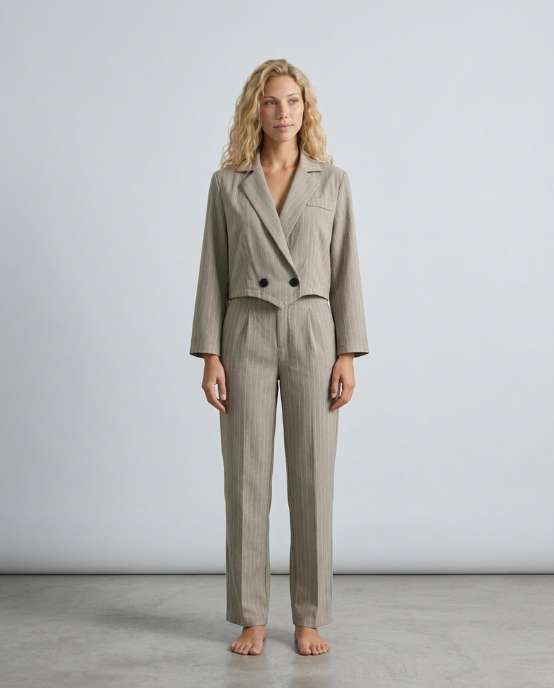 Stravelle | Striped Tailored Blazer & Trouser Two-Piece Set