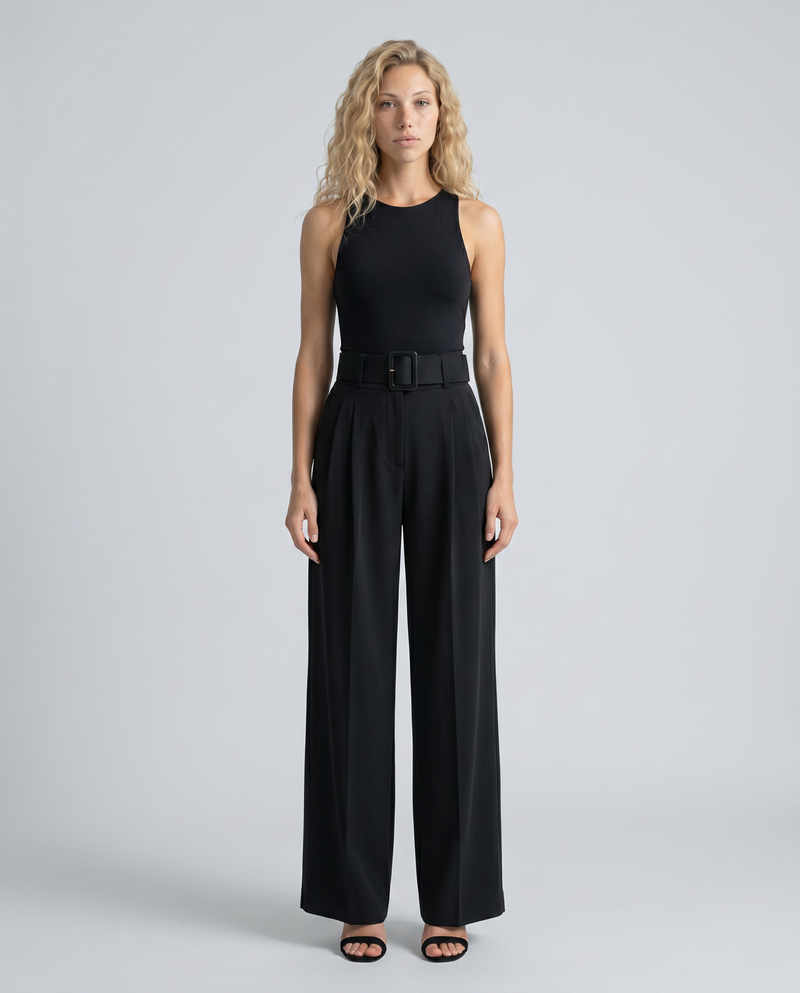 Letha | Draped Wide-Leg Trousers