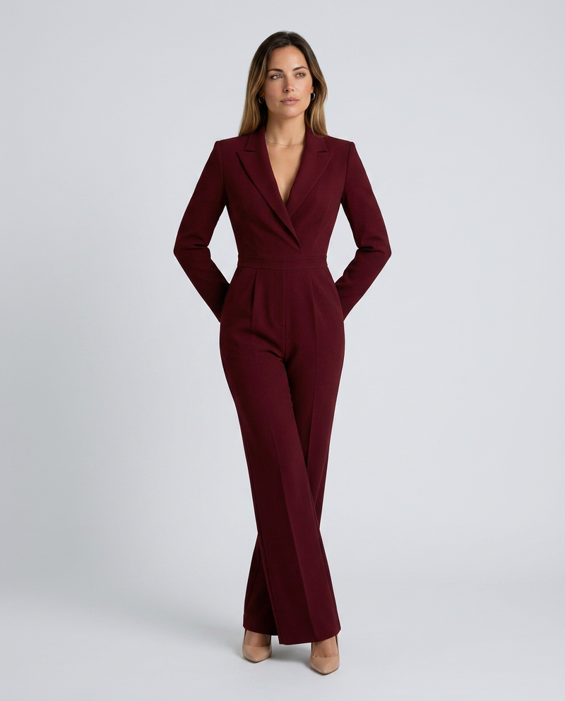 Sonia | Tailored Wide-Leg Jumpsuit with Lapel Collar