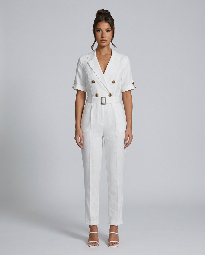 Celina | Tailored Jumpsuit with Belted Waist