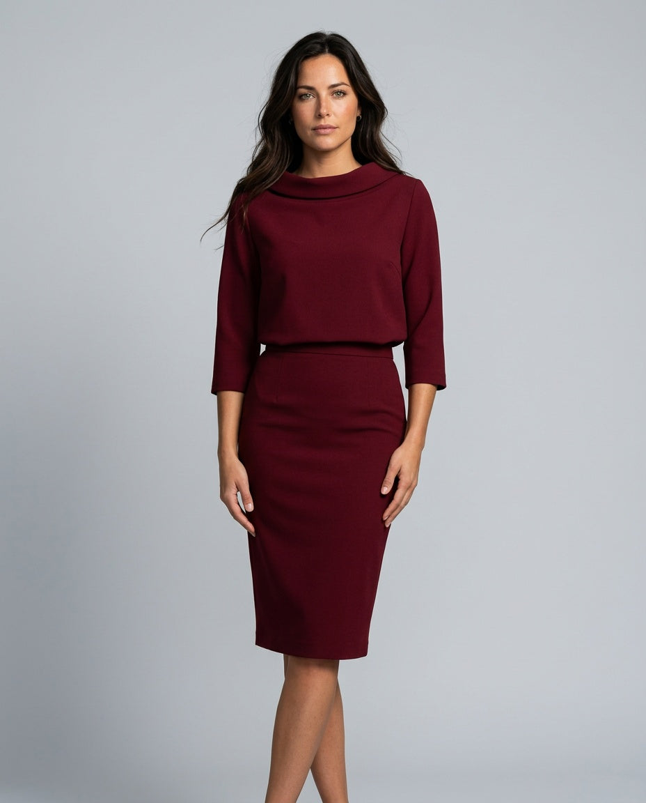 The Form Boat-Neck Skirt Set