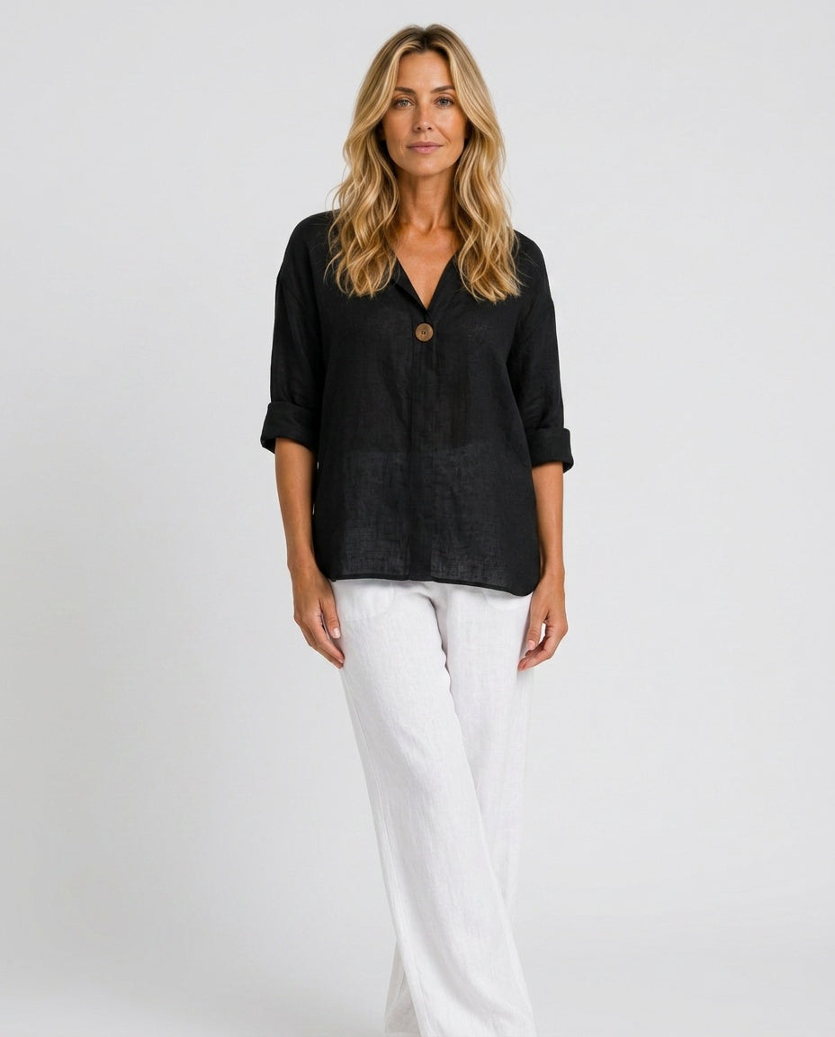 The Pure Linen-Look Blouse