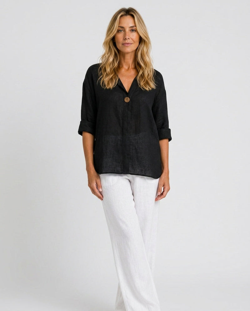 The Pure Linen-Look Blouse