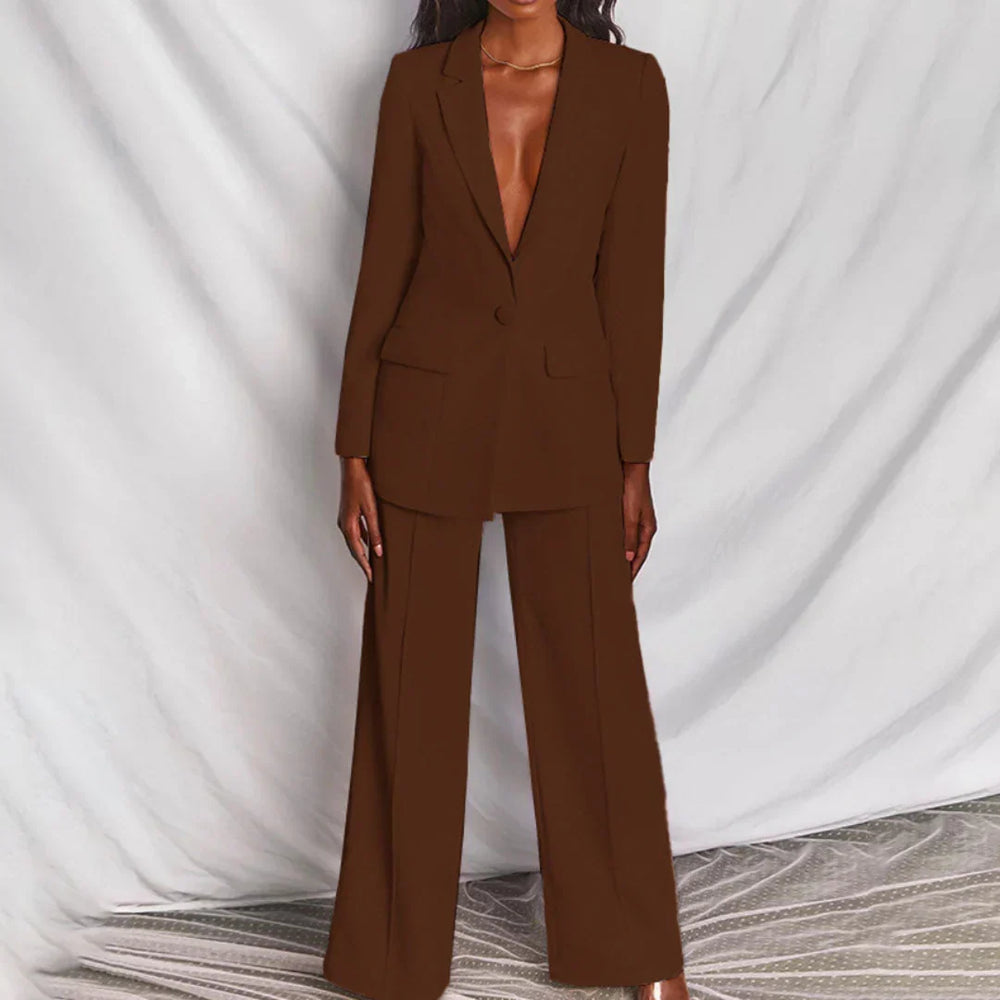 Ravelle | Longline Tailored Wide-Leg Trouser Suit
