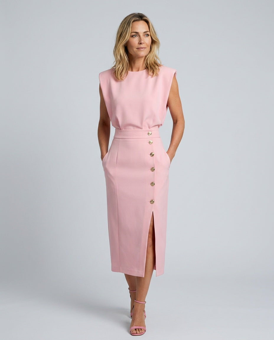 The Form Button-Front Dress