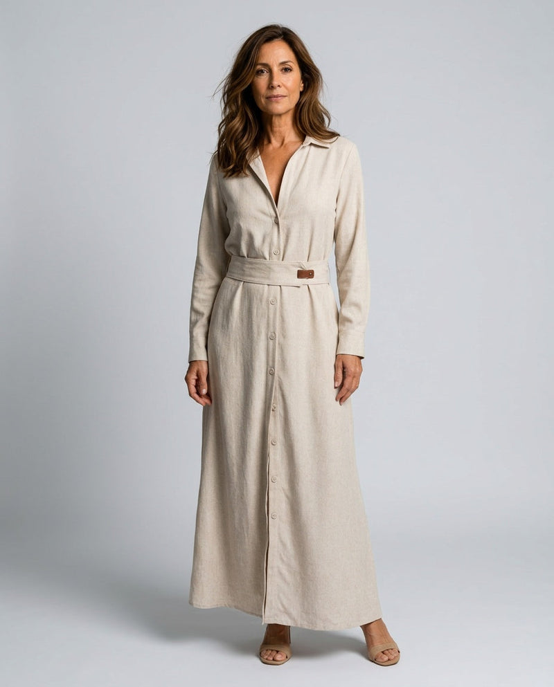 The Drape Belted Shirt Dress