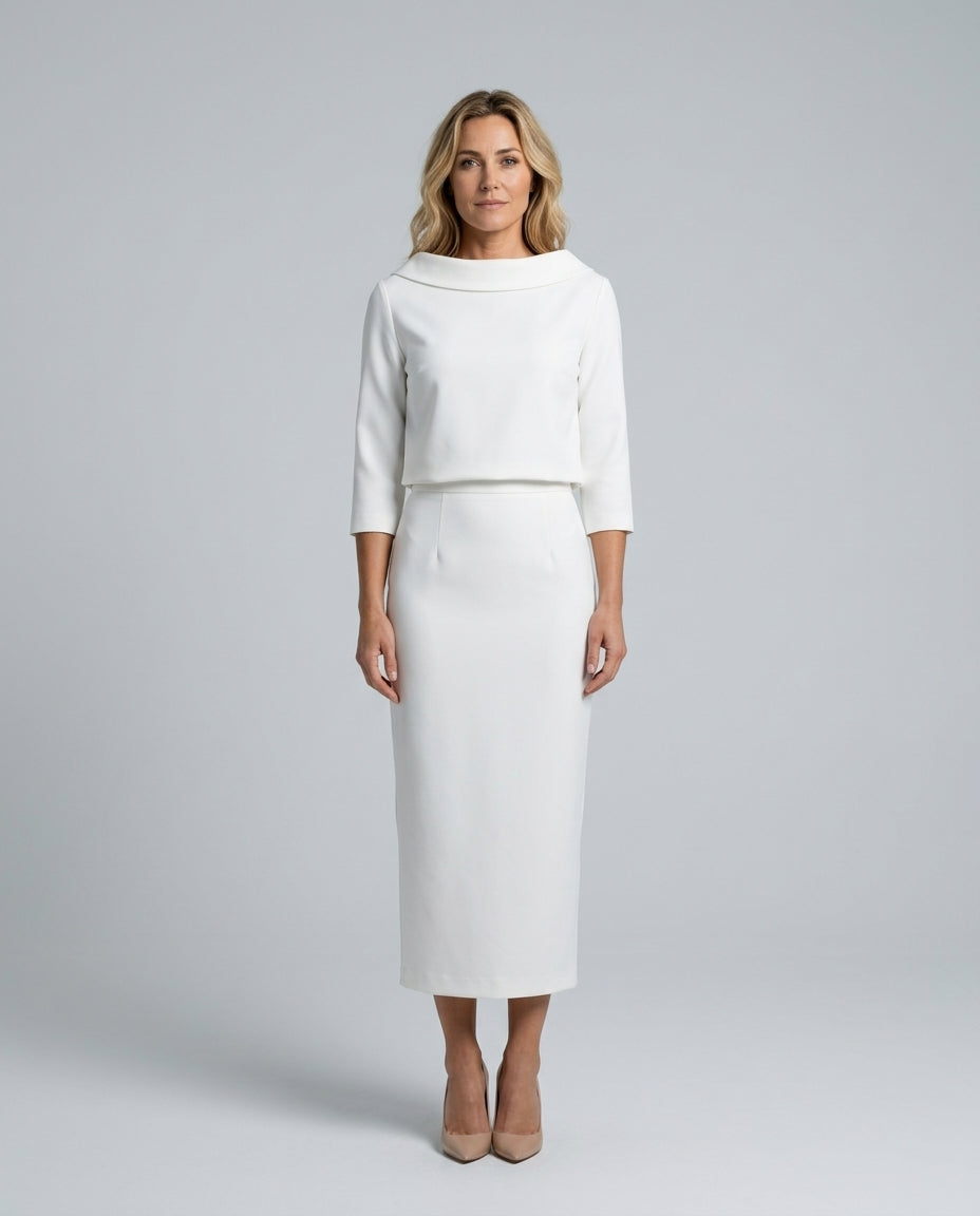 The Form Boat-Neck Skirt Set