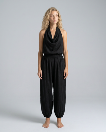 Tatum | Drape Neck Fluid Top & Wide Leg Trouser Set