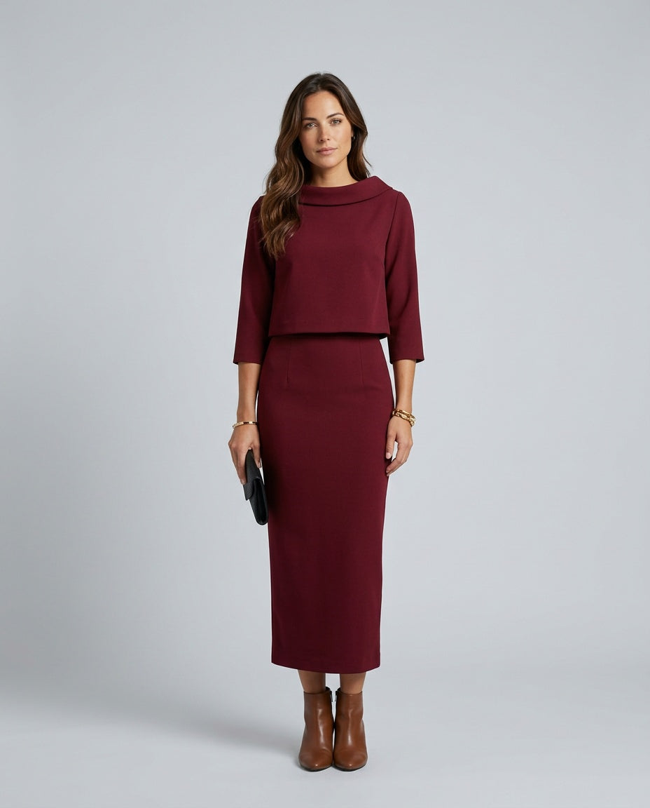 The Form Boat-Neck Skirt Set